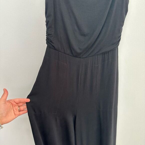 Free People Beach Women’s Black Royale One-Piece Cowl Neck Drop Waist Wide Leg J - Picture 8 of 14